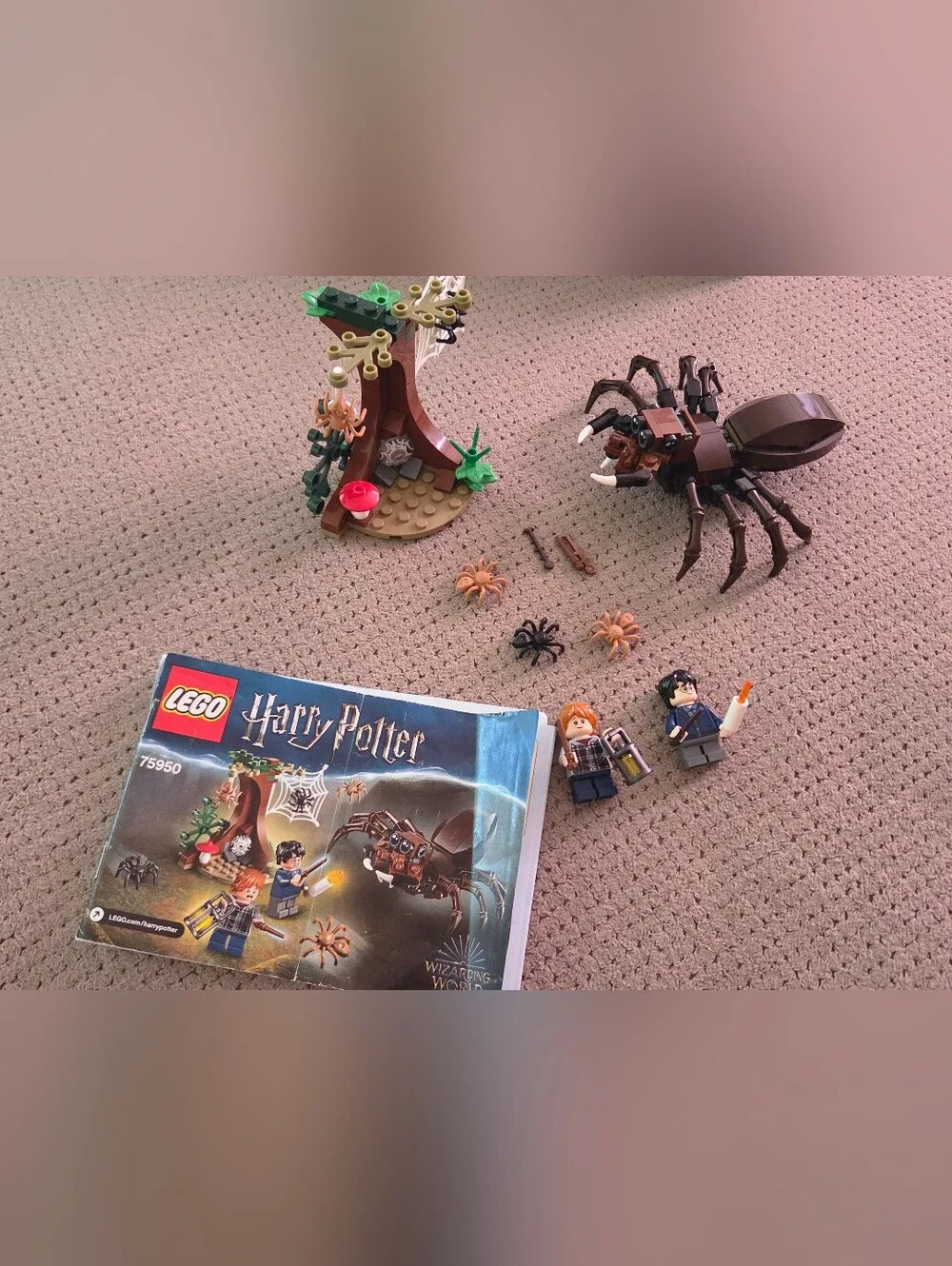 LEGO Harry Potter Aragog's Lair (75950) Minifigures, instructions manual, no box